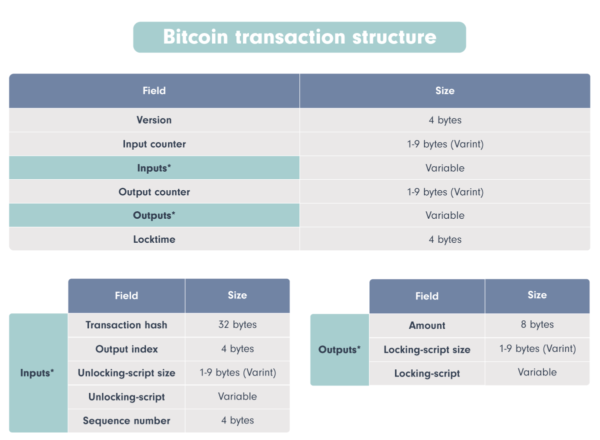 alt The structure of a Bitcoin transaction